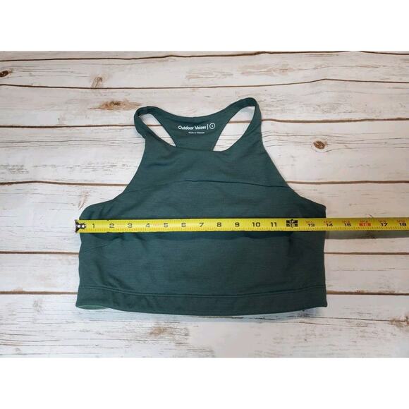 Outdoor Voices Womens Sports Bra Small Stretch Racerback Green TechSweat Crop - Picture 9 of 11